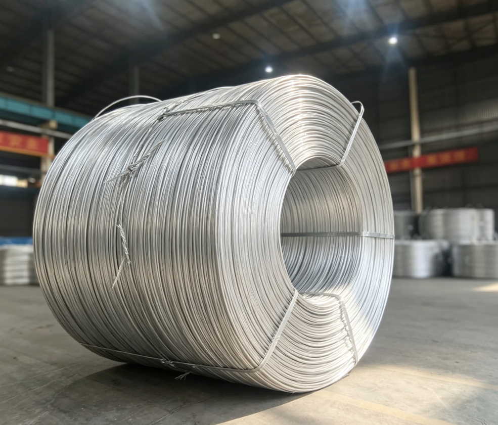 电工铝杆成品盘卷实拍，φ9.5mm 成卷包装待运